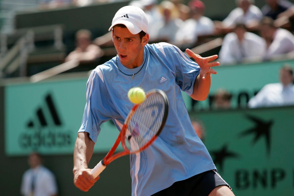 Novak Djokovic pictured during the 2005 French Open