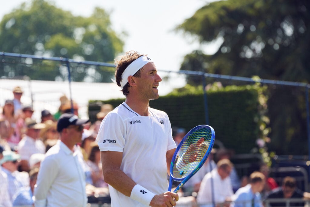 Casper Ruud looks on at the Giorgio Armani Tennis Classic
