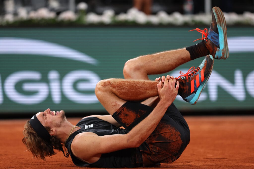 Alexander Zverev injured his ankle at the 2022 French Open.