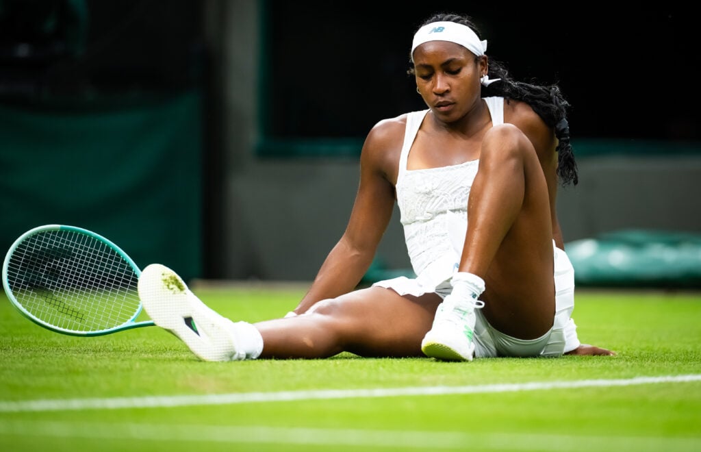 Coco Gauff pictured at Wimbledon in 2025