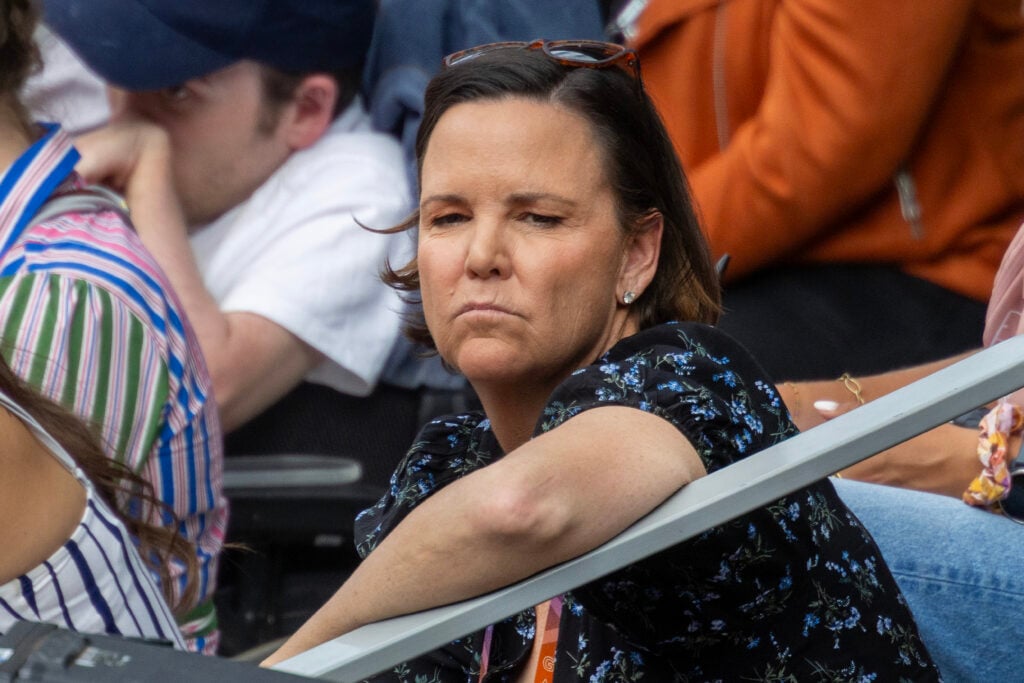 Lindsay Davenport pictured during the 2025 French Open.