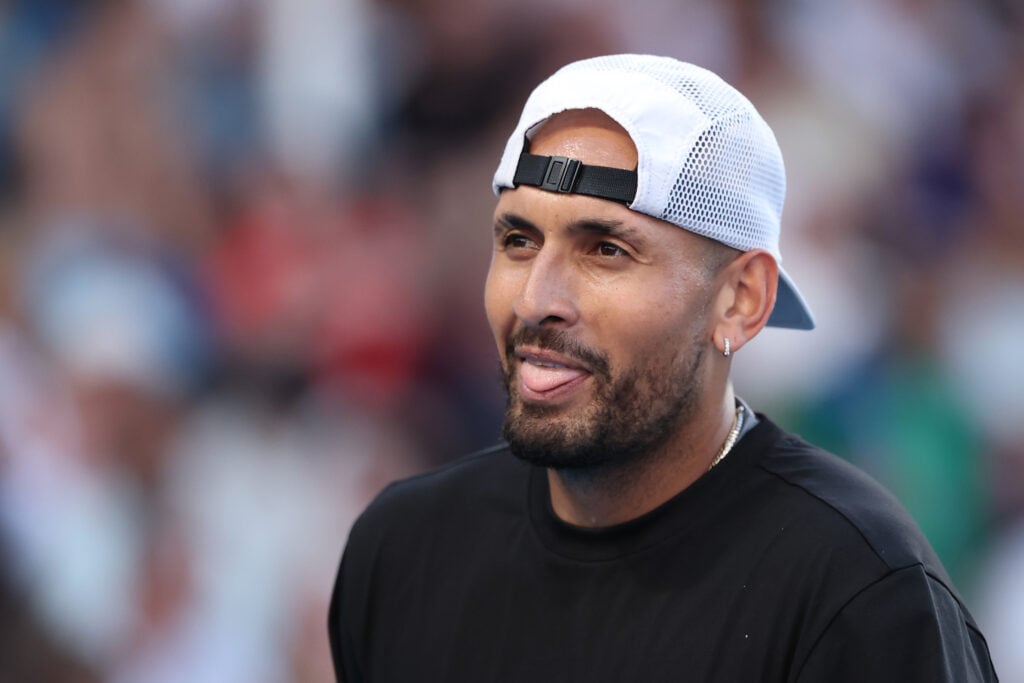 Nick Kyrgios reacts during the 2026 Australian Open.