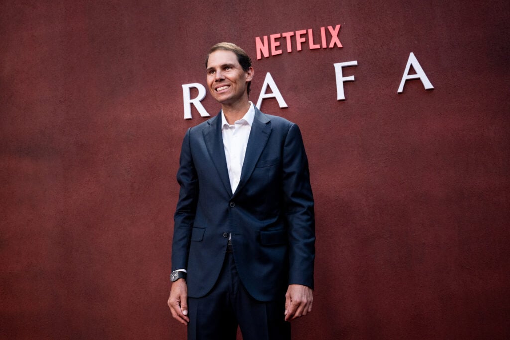 Rafa Nadal attends "RAFA" premiere at Beti Jai on May 20, 2026 in Madrid, Spain.