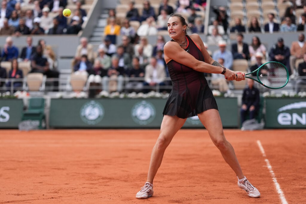 Aryna Sabalenka of Belarus during Day Eleven of the 2026 French Open at Roland Garros on June 3, 2026 in Paris, France.