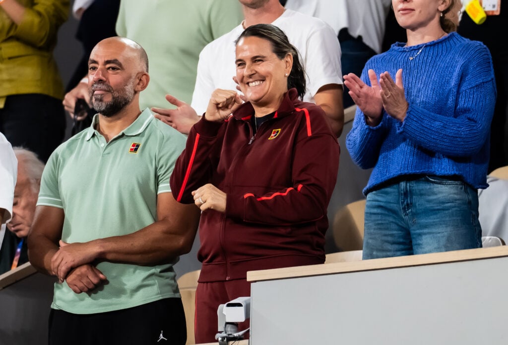 Conchita Martinez watches from the stands as Mirra Andreeva reaches the French Open final.