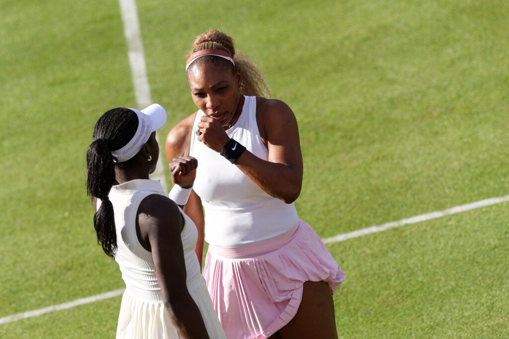Serena Williams and Victoria Mboko pictured together at Queen's.