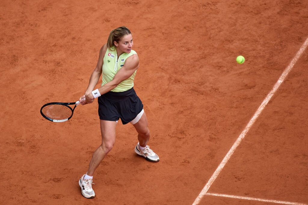 Maja Chwalinska of Poland looks to return a ball against Mirra Andreeva during their Women's Singles final on Day Fourteen of the 2026 French Open at Roland Garros on June 06, 2026 in Paris, France.