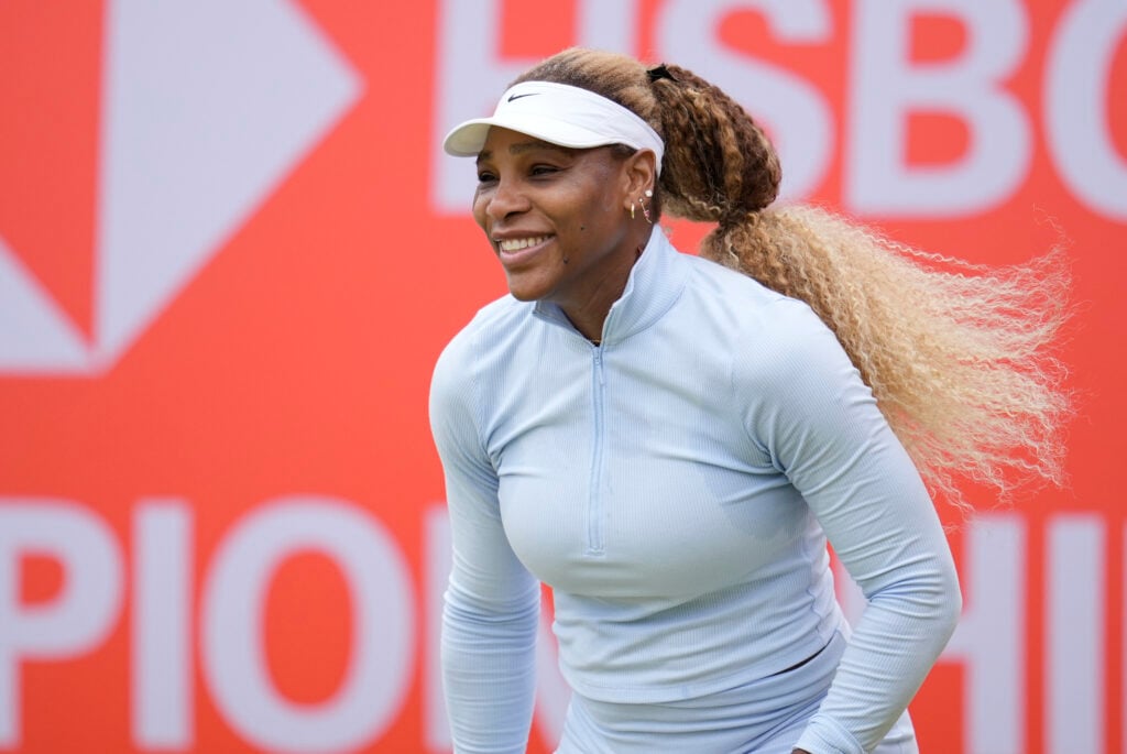 Serena Williams seen training at the 2026 Queen's Club Championships.