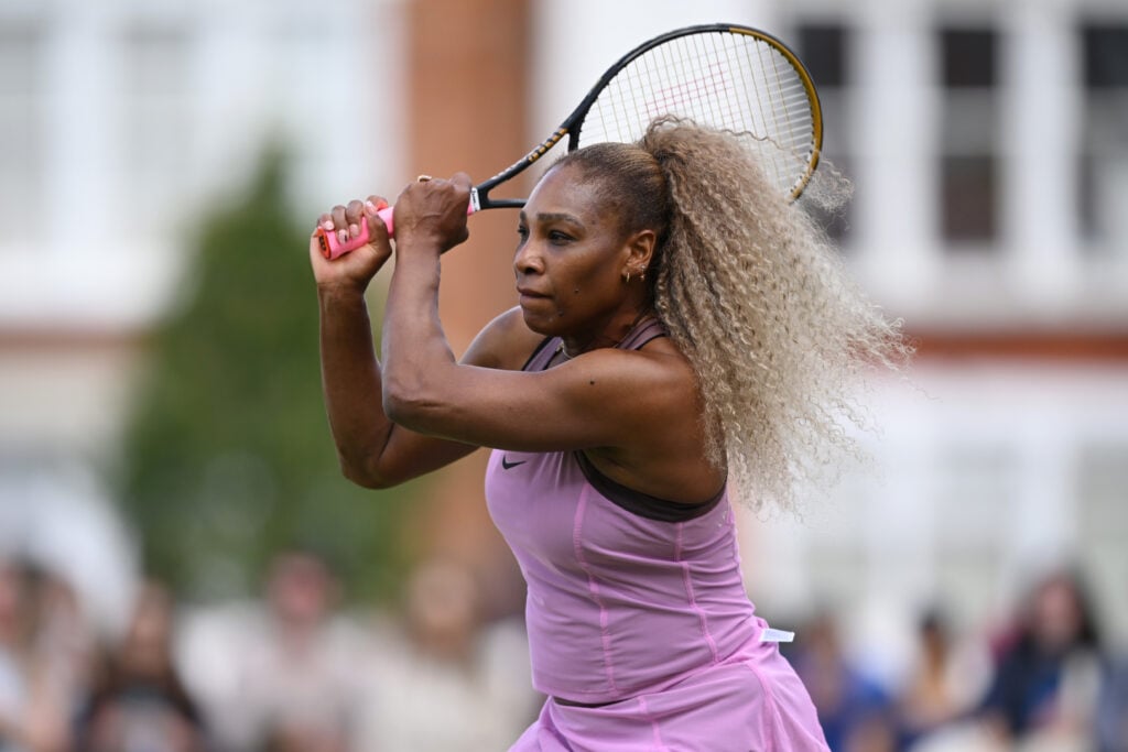 Serena Williams seen training at Queen's in 2026.