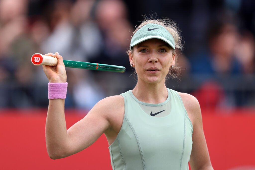 Katie Boulter celebrates at Queen's in 2026.