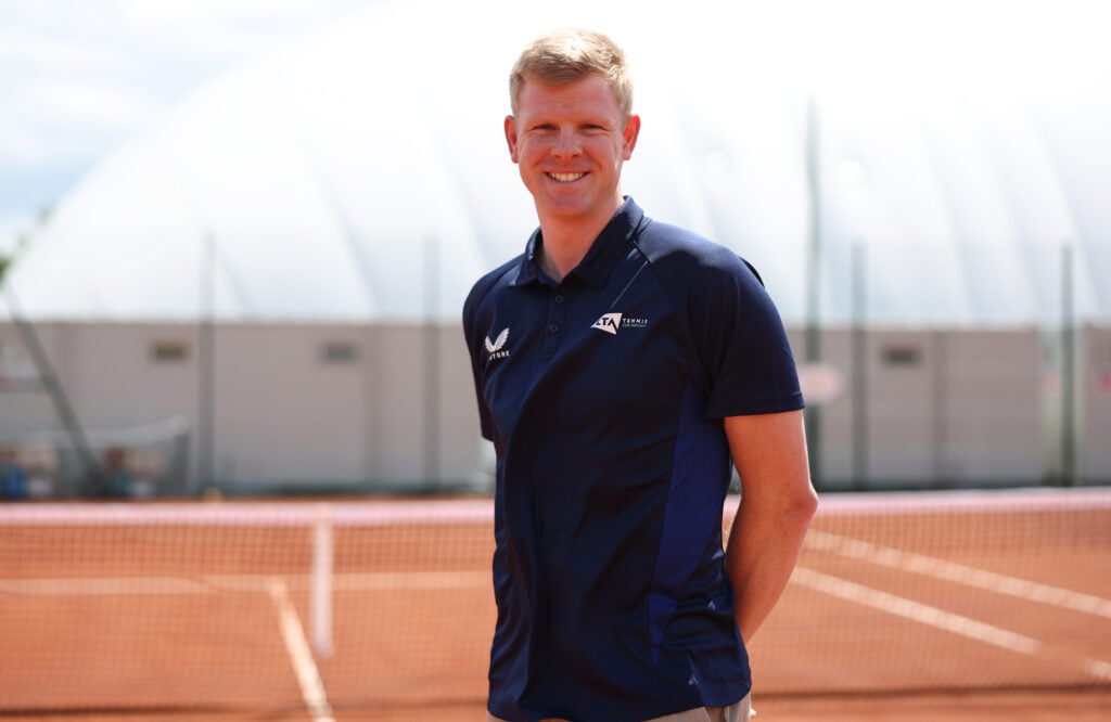 Kyle Edmund pictured at the Nottingham Open in 2026.
