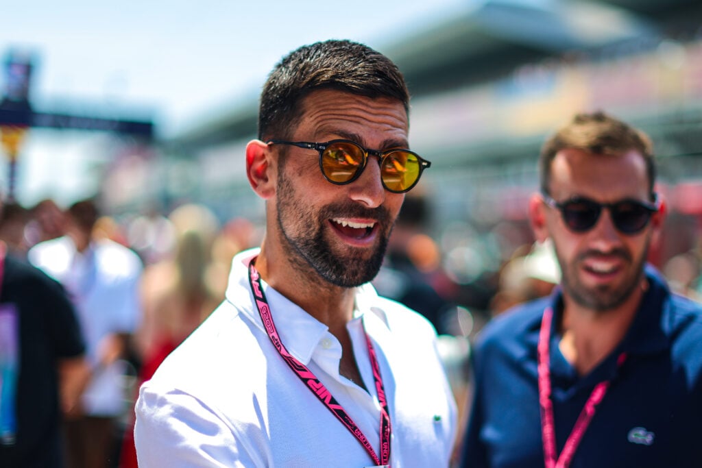 Novak Djokovic pictured during the 2026 Barcelona-Catalunya Grand Prix