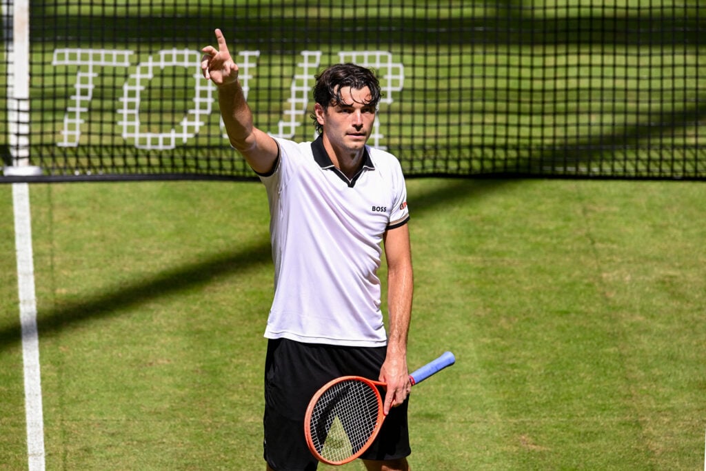 Taylor Fritz pictured during his win over Fabian Marozsan in Halle.