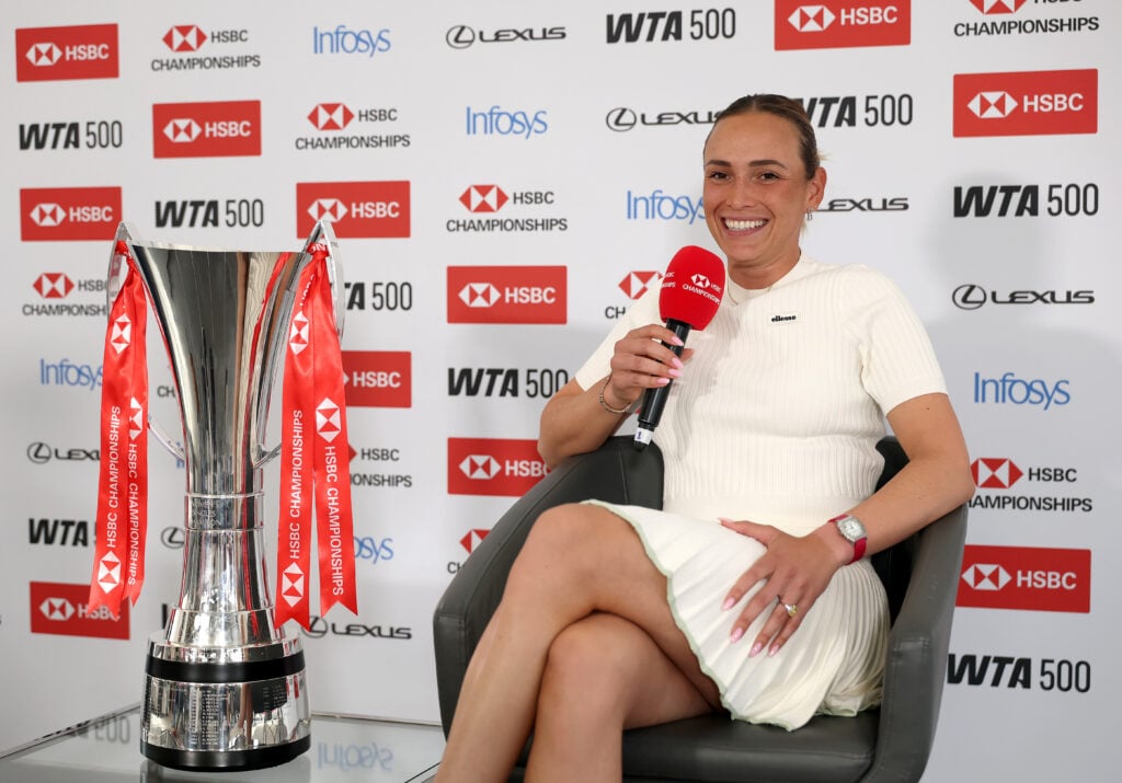 Donna Vekic speaks in her press conference after beating Emma Raducanu at Queen's.