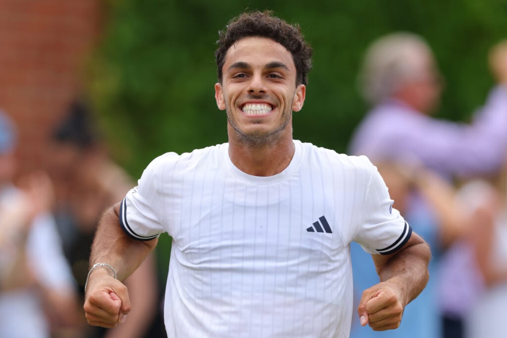 Francisco Cerundolo celebrates at Queen's.
