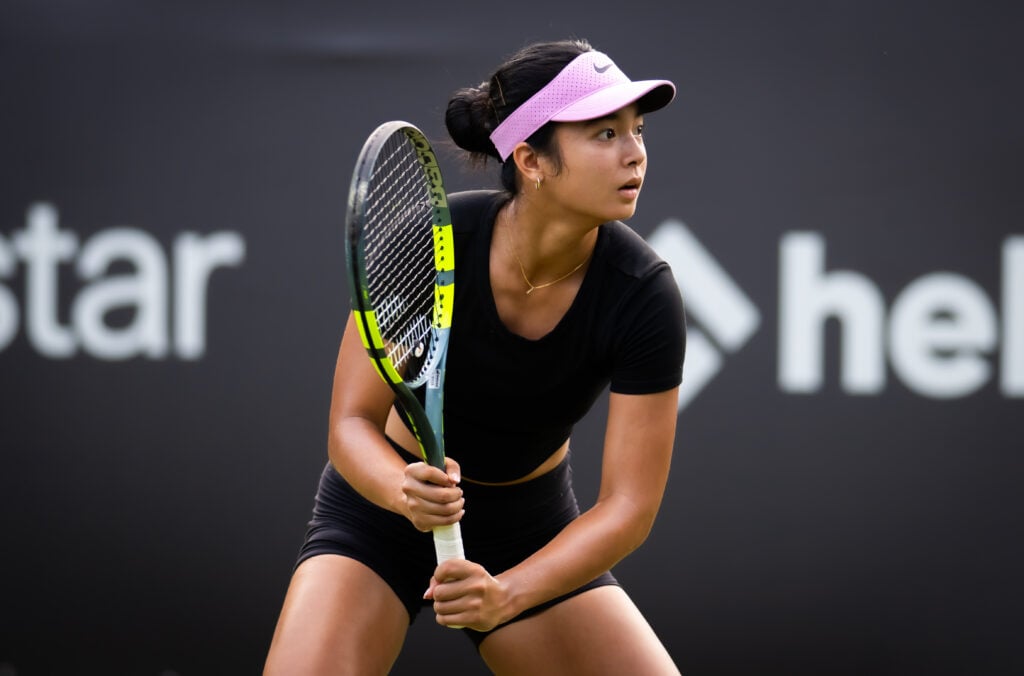 Alex Eala seen training at the 2026 Bad Homburg Open.