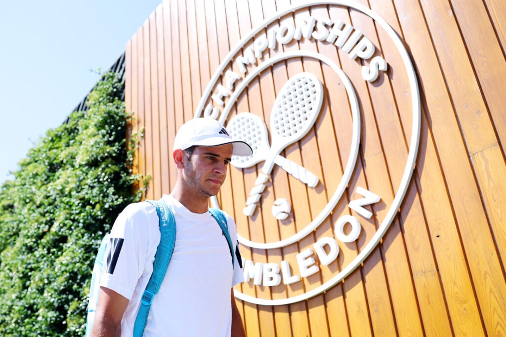 Rafael Jodar arrives at the All England Club in 2026.