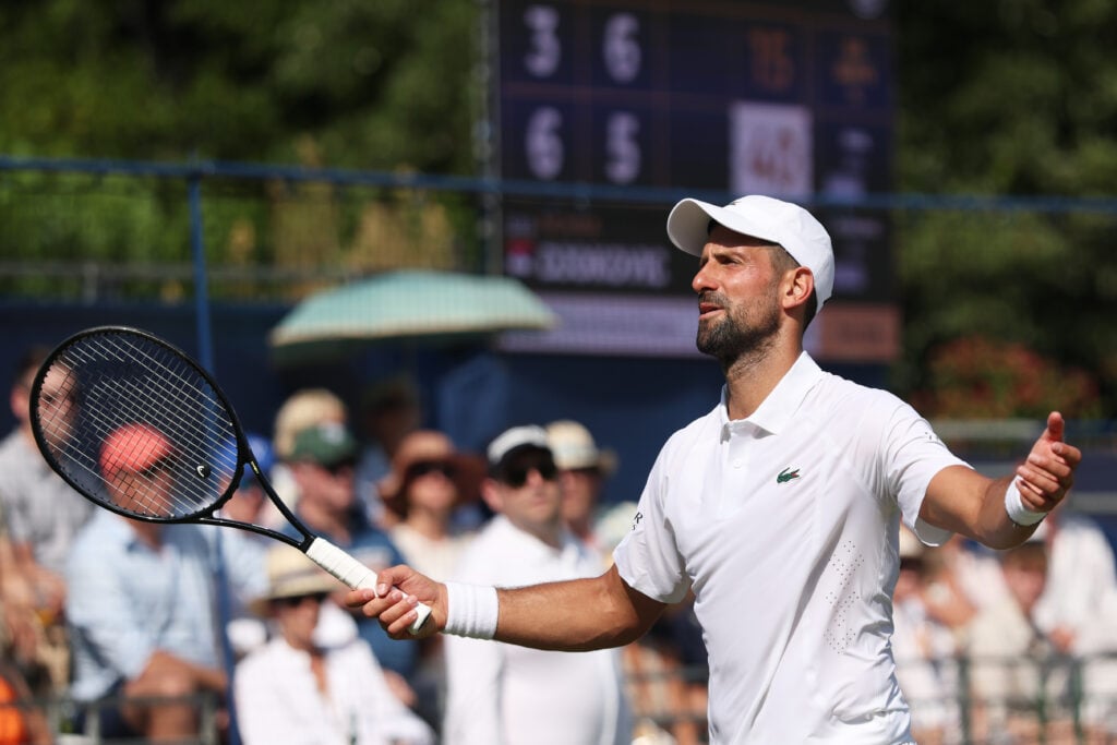 Novak Djokovic pictured during his win over Tommy Paul at the Giorgio Armani Tennis Classic 2026