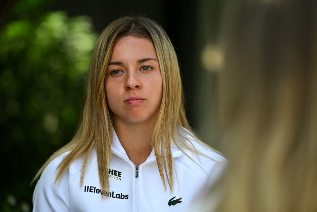 Maja Chwalinska of Poland attends a interview ahead of The Championships Wimbledon 2026 at All England Lawn Tennis and Croquet Club on June 27, 2026 in London, England.