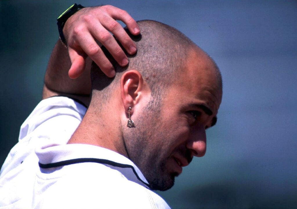 Andre Agassi during his match at Roland Garros in 1996.