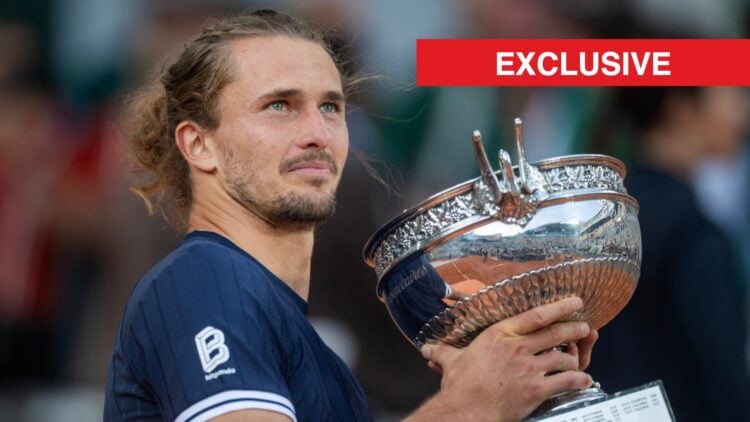 Alexander Zverev holds the Roland Garros trophy
