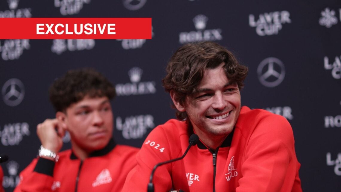 Taylor Fritz and Ben Shelton look on during a Laver Cup press conference