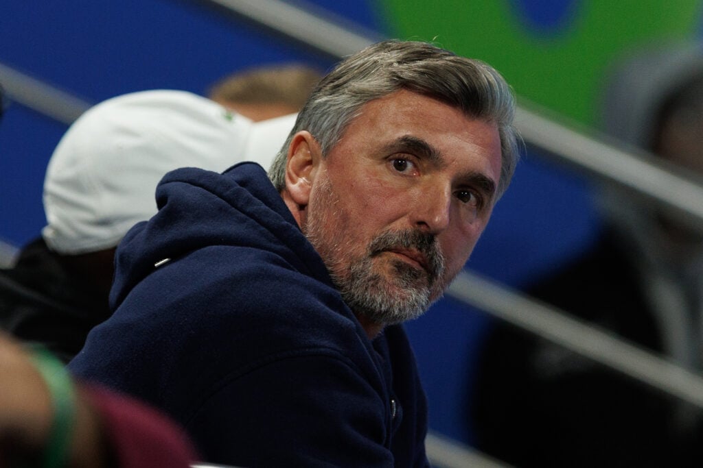 Goran Ivanisevic watches Arthur Fils play at the 2026 Qatar Open.