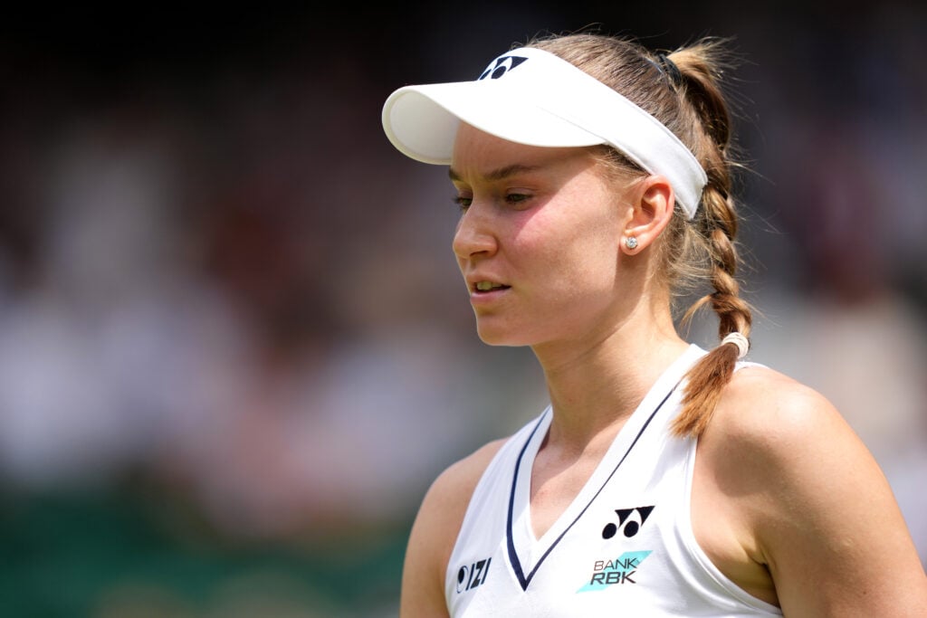 Elena Rybakina pictured during the 2026 Wimbledon Championships.