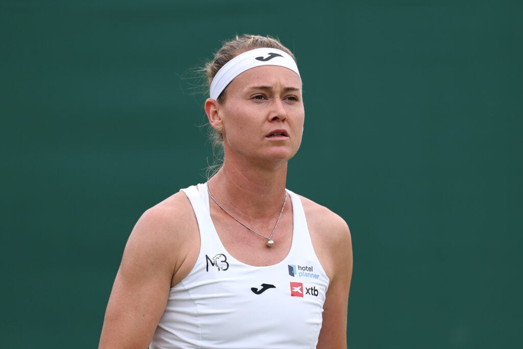 Marie Bouzkova pictured at the 2026 Wimbledon Championships.