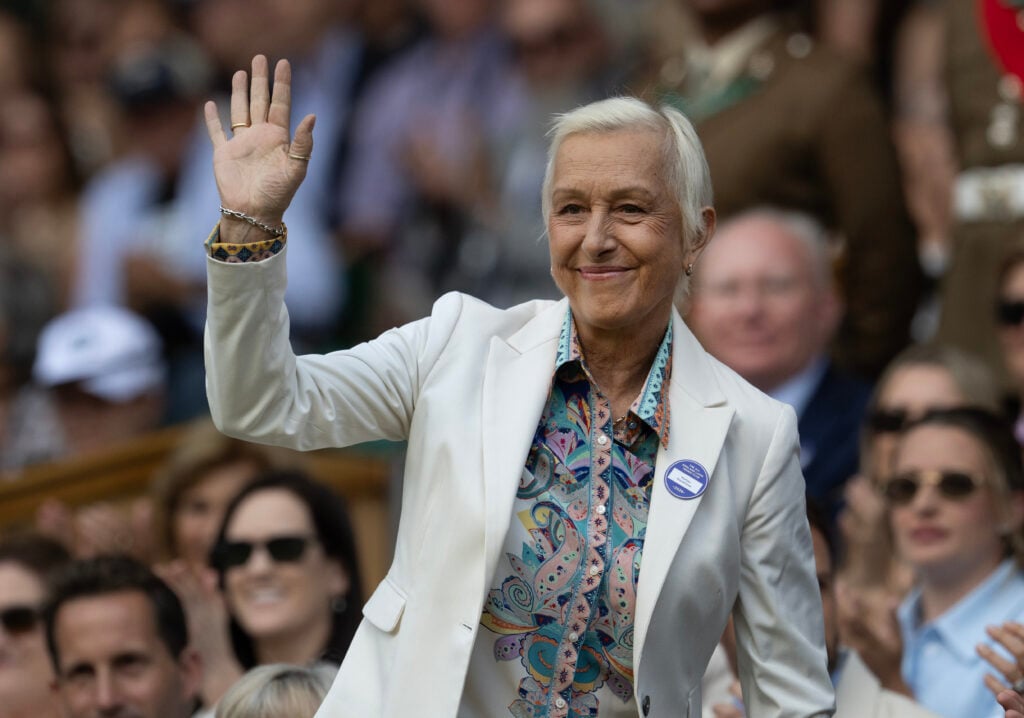 Former tennis player Martina Navratilova is seen in the royal box on day six of The Championships Wimbledon 2026 at All England Lawn Tennis and Croquet Club on July 4, 2026 in London, England.