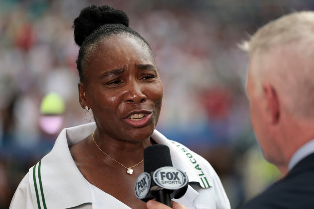 Venus Williams speaks to media at the 2026 FIFA World Cup.