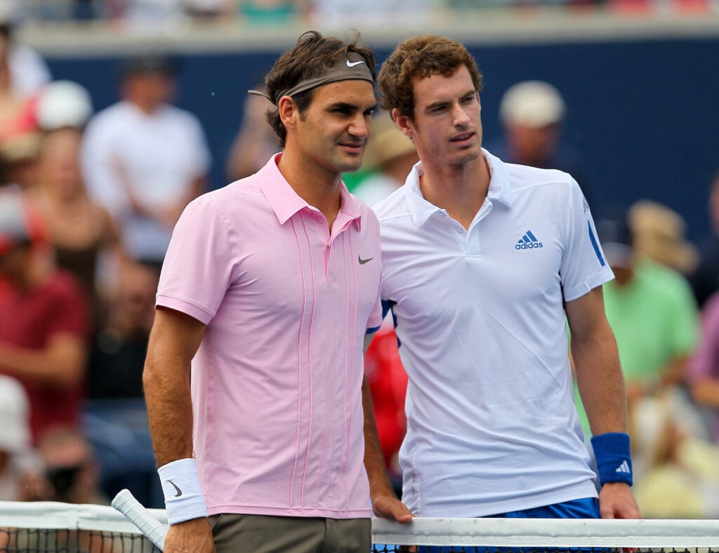 Roger Federer and Andy Murray pictured ahead of the 2010 Canadian Open.