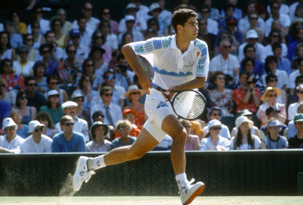 Pete Sampras in action at the 1993 Wimbledon Championships.